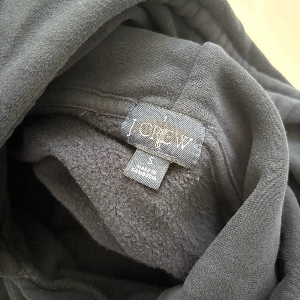 J. Crew Summit 11 oz. Soft-knit Fleece Hoodie Sweatshirt Navy Blue
